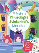 Buchcover und Innenansicht für das Buch: Mein flauschiges Stickerheft - Monster