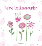 Buchcover und Innenansicht für das Buch: Meine Erstkommunion Erinnerungsalbum Blumen