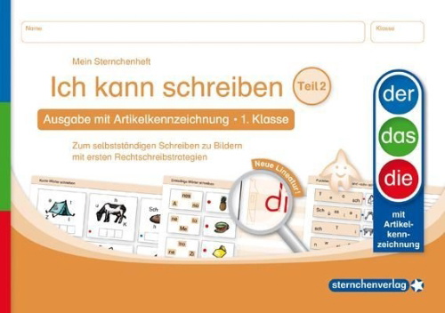 Buchcover und Innenansicht für das Buch: Ich kann schreiben Teil 2 - Ausgabe mit Artikelkennzeichnung 1. Klasse