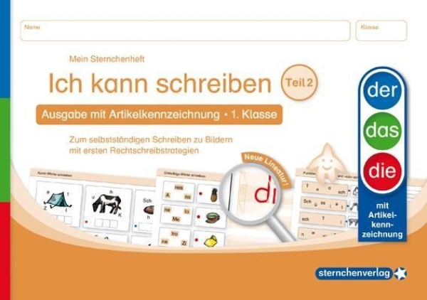 Buchcover und Innenansicht für das Buch: Ich kann schreiben Teil 2 - Ausgabe mit Artikelkennzeichnung 1. Klasse