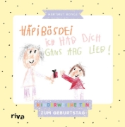 Buchcover und Innenansicht für das Buch: Häpibösdei. Ich hab dich gans arg lieb!