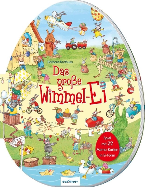 Buchcover und Innenansicht für das Buch: Das große Wimmel-Ei, mit Eier-Memospiel