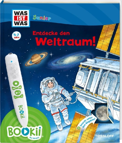 Buchcover und Innenansicht für das Buch: BOOKii® WAS IST WAS Junior Entdecke den Weltraum!