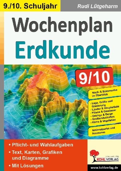 Buchcover und Innenansicht für das Buch: Wochenplan Erdkunde / Klasse 9-10