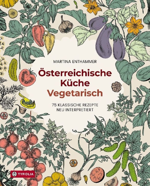 Buchcover und Innenansicht für das Buch: Österreichische Küche. Vegetarisch