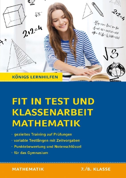 Buchcover und Innenansicht für das Buch: Fit in Test und Klassenarbeit - Mathematik 7./8. Klasse Gymnasium