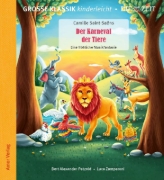 Buchcover und Innenansicht für das Buch: Der Karneval der Tiere. Eine fröhliche Musikfantasie.