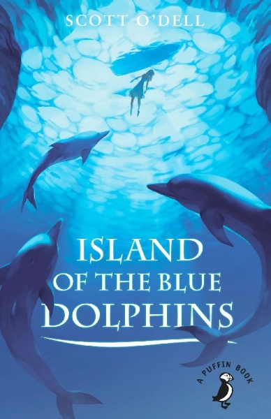 Buchcover und Innenansicht für das Buch: Insel der blauen Delfine