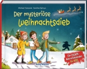 Buchcover und Innenansicht für das Buch: Der mysteriöse Weihnachtsdieb - Ein Escape-Adventskalender für Kids