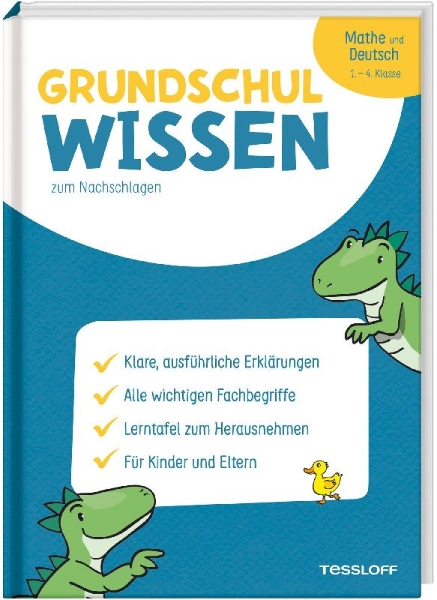 Buchcover und Innenansicht für das Buch: Grundschulwissen zum Nachschlagen. Mathe und Deutsch 1.-4. Klasse
