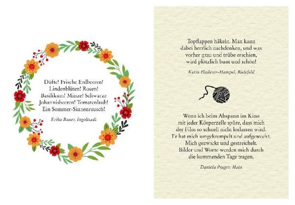 Buchcover und Innenansicht für das Buch: Was mein Leben reicher macht
