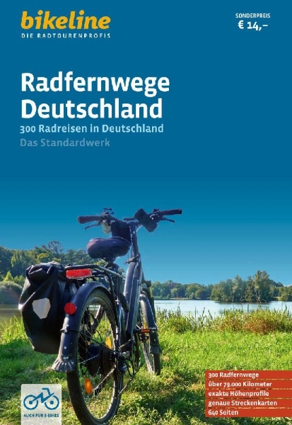 Buchcover und Innenansicht für das Buch: Radfernwege Deutschland