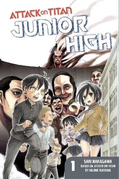 Buchcover und Innenansicht für das Buch: Attack on Titan: Junior High 1
