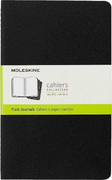Buchcover und Innenansicht für das Buch: Moleskine Cahier, L/A5, 3er Set, Blanko, Kartoneinband, Schwarz