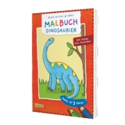 Buchcover und Innenansicht für das Buch: Ausmalbilder für Kita-Kinder: Mein erstes großes Malbuch: Dinosaurier