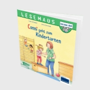 Buchcover und Innenansicht für das Buch: LESEMAUS 114: Conni geht zum Kinderturnen