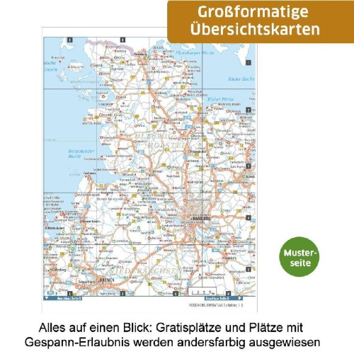 Buchcover und Innenansicht für das Buch: Bordatlas Stellplatzführer 2026
