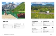 Buchcover und Innenansicht für das Buch: Yes we camp! Alpen-Camping an Seen und Flüssen