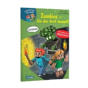 Buchcover und Innenansicht für das Buch: Lesenlernen mit Spaß - Minecraft 1: Zombies - bis der Arzt kommt!