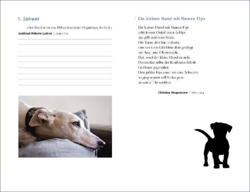 Buchcover und Innenansicht für das Buch: Mit Hunden durch das Jahr