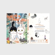 Buchcover und Innenansicht für das Buch: Tsure-neko Maruru to Hachi
