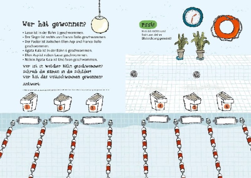 Buchcover und Innenansicht für das Buch: Detektivbüro LasseMaja - Das Sportlergeheimnis
