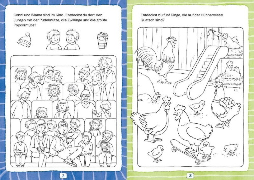 Buchcover und Innenansicht für das Buch: Aufgepasst! Konzentrationsspiele