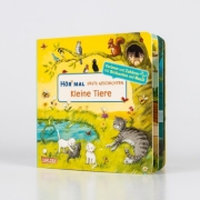 Buchcover und Innenansicht für das Buch: Hör mal (Soundbuch): Erste Geschichten: Kleine Tiere