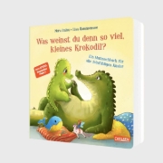 Buchcover und Innenansicht für das Buch: Was weinst du denn so viel, kleines Krokodil?