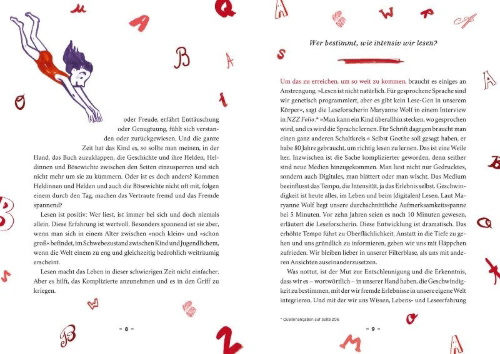 Buchcover und Innenansicht für das Buch: Wie Kinder Bücher lesen
