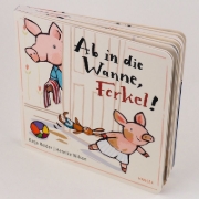 Buchcover und Innenansicht für das Buch: Ab in die Wanne, Ferkel!