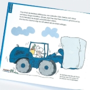 Buchcover und Innenansicht für das Buch: Buddeln, baggern, bauen
