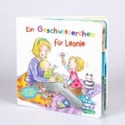 Buchcover und Innenansicht für das Buch: Ein Geschwisterchen für Leonie