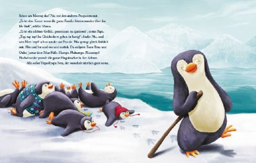 Buchcover und Innenansicht für das Buch: Ein Herz für Pilu Pinguin