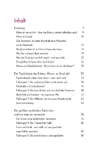 Buchcover und Innenansicht für das Buch: Erbstreit