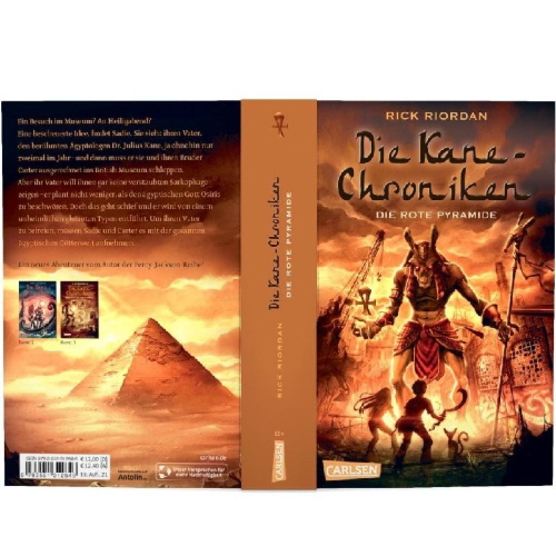 Buchcover und Innenansicht für das Buch: The Red Pyramid. The Kane Chronicles, Book One