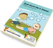 Buchcover und Innenansicht für das Buch: Quer durch die 2. Klasse, Mathe und Deutsch - Übungsblock