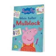 Buchcover und Innenansicht für das Buch: Peppa Wutz Ausmalbilder: Mein toller Malblock