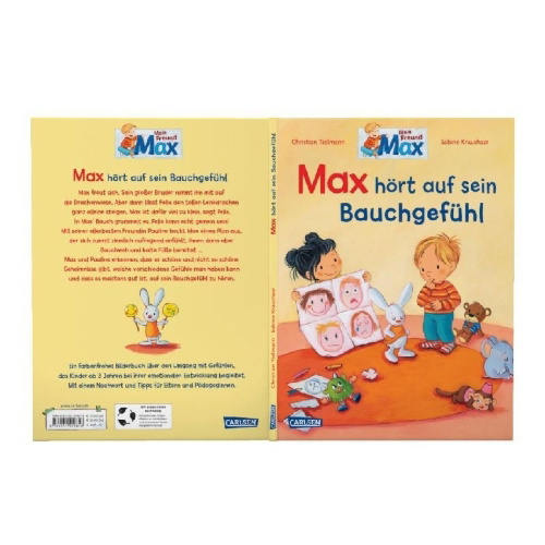 Buchcover und Innenansicht für das Buch: Max-Bilderbücher: Max hört auf sein Bauchgefühl