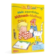 Buchcover und Innenansicht für das Buch: Conni Gelbe Reihe: Mein superdickes Mitmach-Malbuch