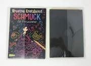 Buchcover und Innenansicht für das Buch: Kreative Kratzkunst: Schmuck für Prinzessinnen: Set mit 10 Kratzbildern, Anleitungsbuch und Holzstift