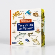 Buchcover und Innenansicht für das Buch: Mein kleines buntes Bildwörterbuch: Tiere im und am Wasser