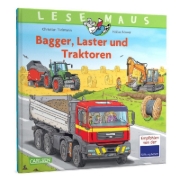 Buchcover und Innenansicht für das Buch: LESEMAUS Sonderbände: Bagger, Laster und Traktoren  - Alles über Fahrzeuge