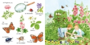 Buchcover und Innenansicht für das Buch: Mein kleines buntes Bildwörterbuch: Krabbeltiere und Blümchen