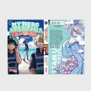 Buchcover und Innenansicht für das Buch: Boku no Hero Academia: Team Up Mission