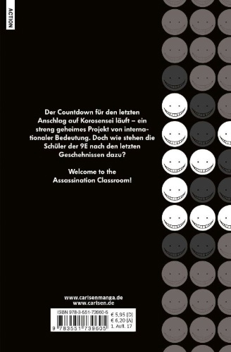 Buchcover und Innenansicht für das Buch: Ansatsu Kyoushitsu