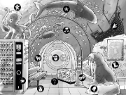 Buchcover und Innenansicht für das Buch: 1000 Gefahren - Der Adventskalender - Rette dich aus dem versunkenen Escape Room!