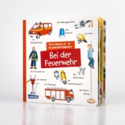Buchcover und Innenansicht für das Buch: Mein kleines buntes Bildwörterbuch: Bei der Feuerwehr
