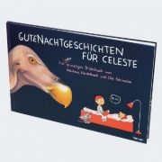 Buchcover und Innenansicht für das Buch: Gutenachtgeschichten für Celeste