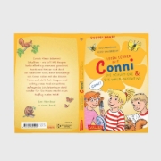 Buchcover und Innenansicht für das Buch: Lesen lernen mit Conni: Doppelband. Enthält die Bände: Conni und die Schultiere / Conni und die Wald-Detektive